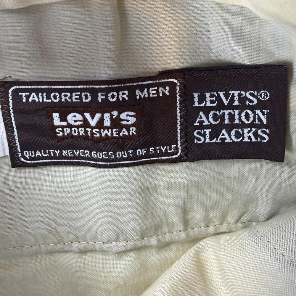 Vintage Levis Action Slacks Pants Mens 31x32 Brown Dress Slacks Office Wear